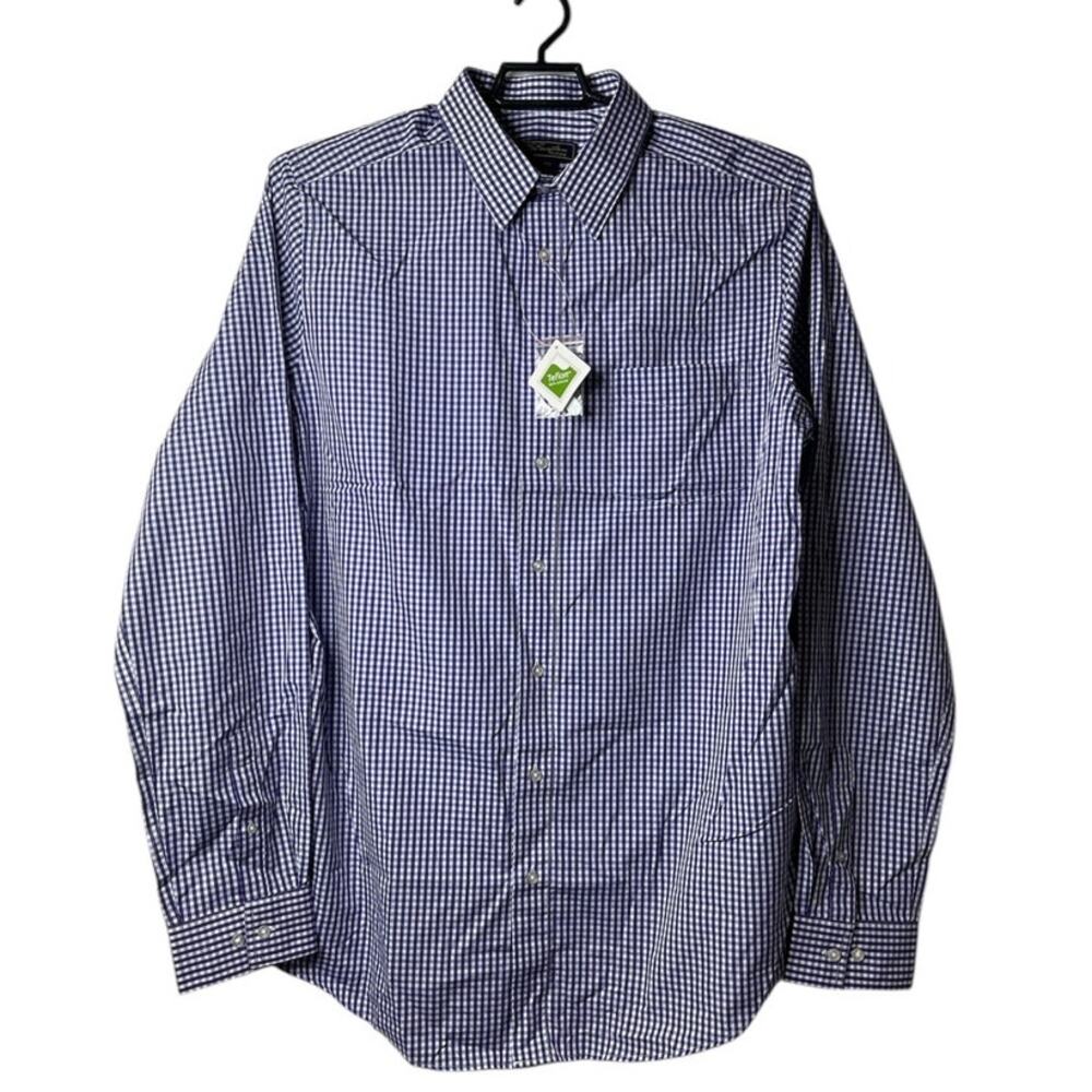 KS Signature Men's Long Sleeves Plaid Shirt Button Up Size 17 Tall‎ New